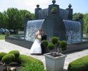 Christina and Dan relaxing at our fountain 6-09-07