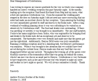 Note from Andrew (brother of the bride) 11 October 2008