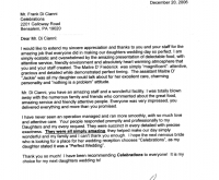 A Recent Letter to Celebrations