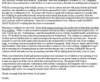 Letter of Thanks - Wedding on November 30, 2007